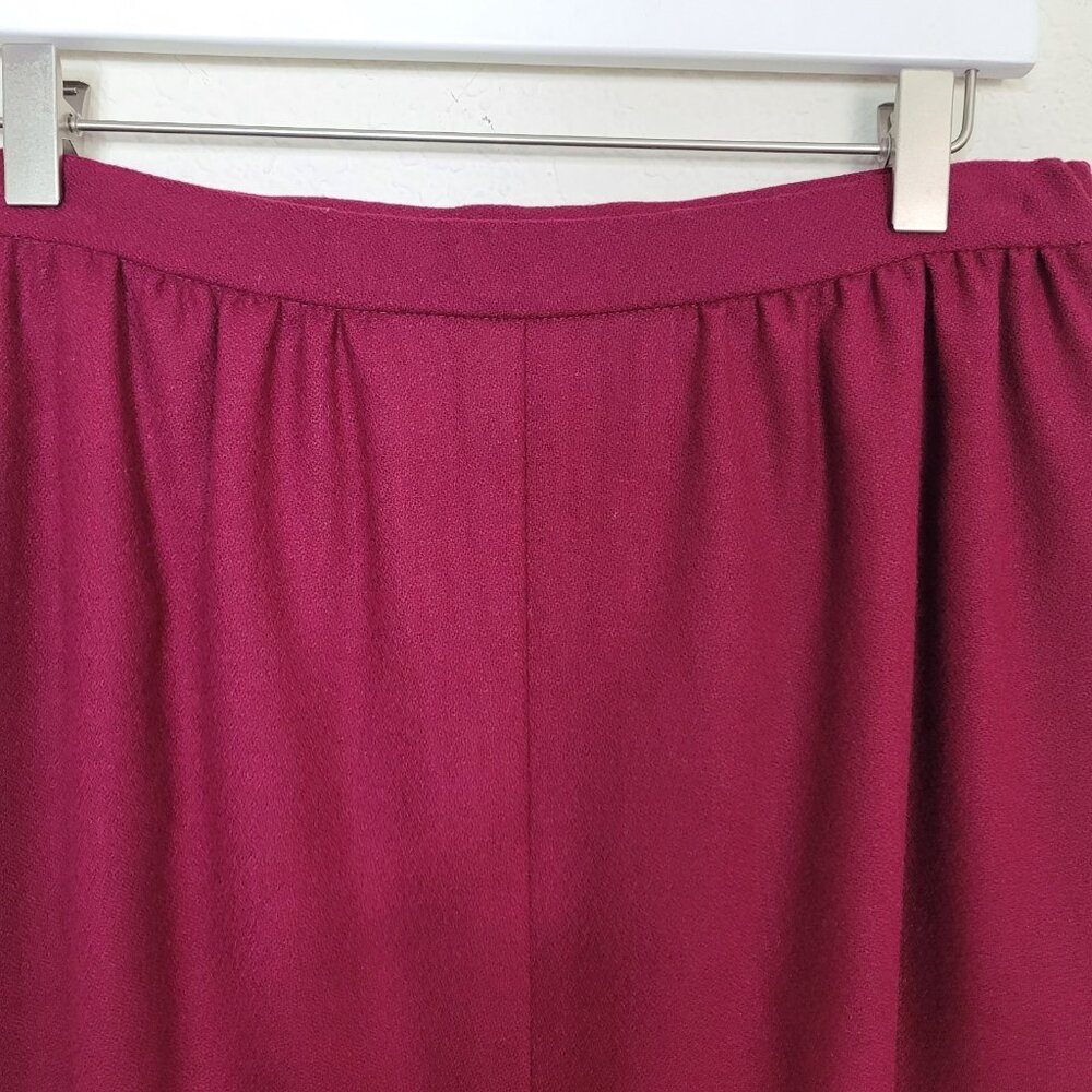 Vintage Pendleton Cranberry Suit Skirt Sz 12 Petite Winter Wool Career Office - Picture 4 of 8